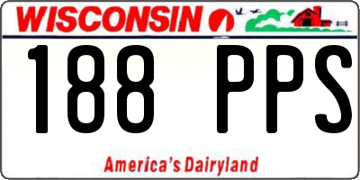 WI license plate 188PPS