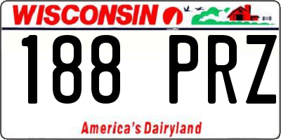 WI license plate 188PRZ
