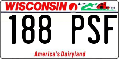 WI license plate 188PSF