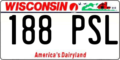 WI license plate 188PSL