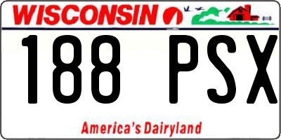 WI license plate 188PSX