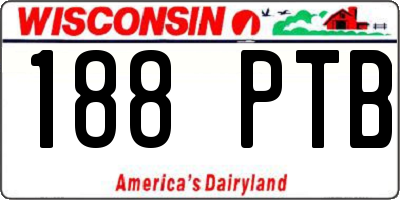 WI license plate 188PTB
