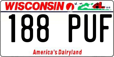 WI license plate 188PUF