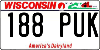 WI license plate 188PUK