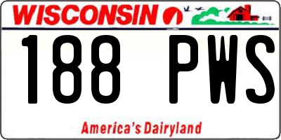 WI license plate 188PWS