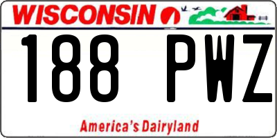 WI license plate 188PWZ