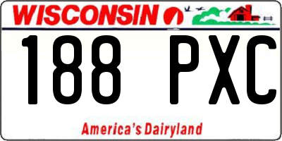 WI license plate 188PXC