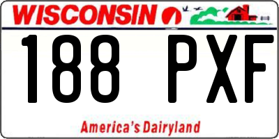 WI license plate 188PXF