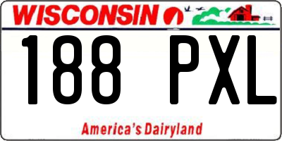 WI license plate 188PXL