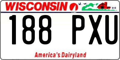 WI license plate 188PXU