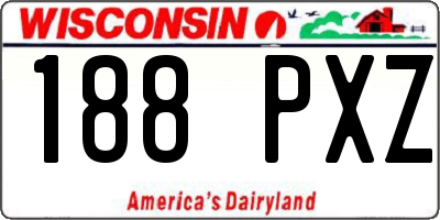 WI license plate 188PXZ