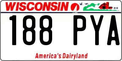 WI license plate 188PYA