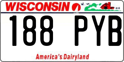 WI license plate 188PYB
