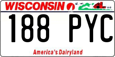 WI license plate 188PYC