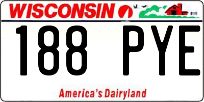 WI license plate 188PYE