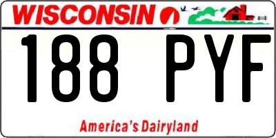 WI license plate 188PYF