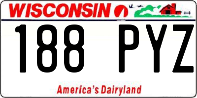 WI license plate 188PYZ