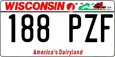 WI license plate 188PZF