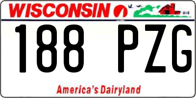 WI license plate 188PZG