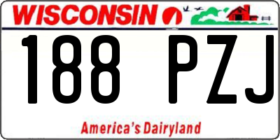 WI license plate 188PZJ