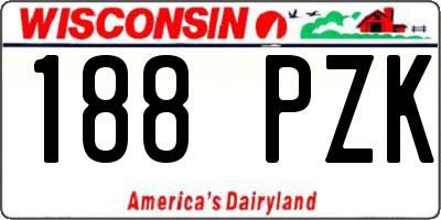 WI license plate 188PZK