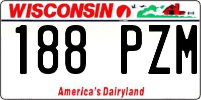 WI license plate 188PZM