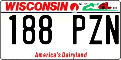 WI license plate 188PZN