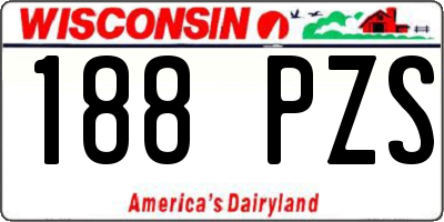 WI license plate 188PZS