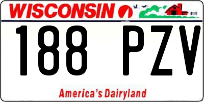 WI license plate 188PZV