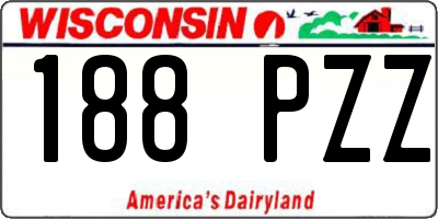 WI license plate 188PZZ