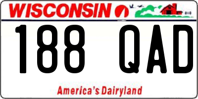 WI license plate 188QAD