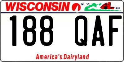 WI license plate 188QAF