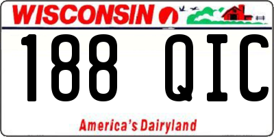 WI license plate 188QIC
