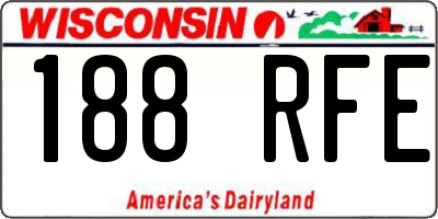 WI license plate 188RFE
