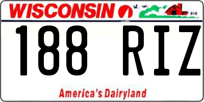 WI license plate 188RIZ