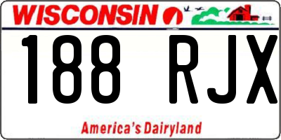 WI license plate 188RJX