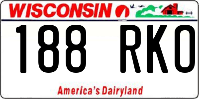 WI license plate 188RKO
