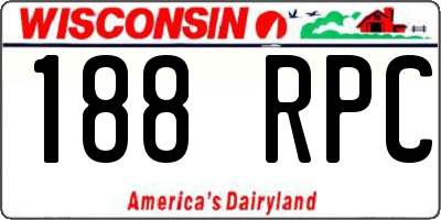 WI license plate 188RPC