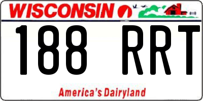 WI license plate 188RRT