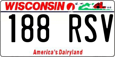 WI license plate 188RSV