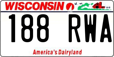 WI license plate 188RWA