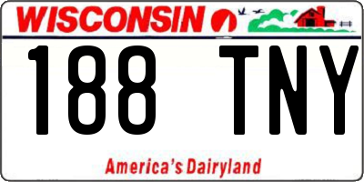 WI license plate 188TNY