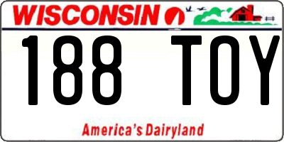 WI license plate 188TOY