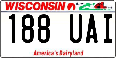 WI license plate 188UAI