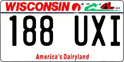 WI license plate 188UXI