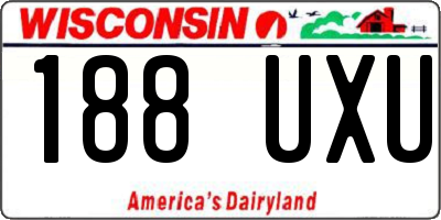 WI license plate 188UXU