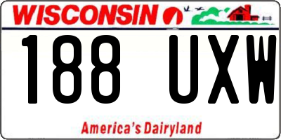 WI license plate 188UXW