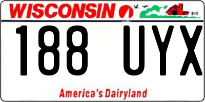 WI license plate 188UYX