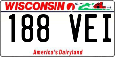 WI license plate 188VEI