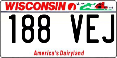WI license plate 188VEJ